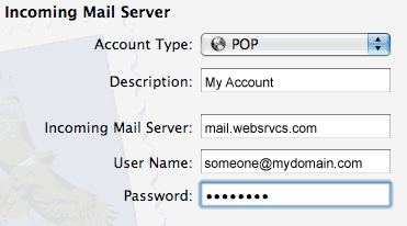 Setting up POP3 in Mac Mail - Incoming mail server