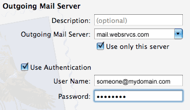 Setting up POP3 in Mac Mail - Outgoing mail server