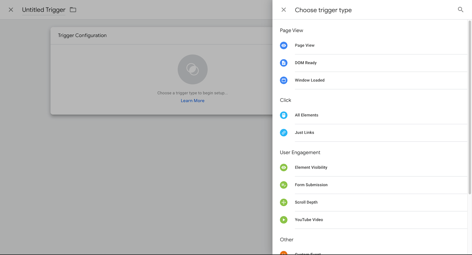 PCF: GTM Trigger Setup